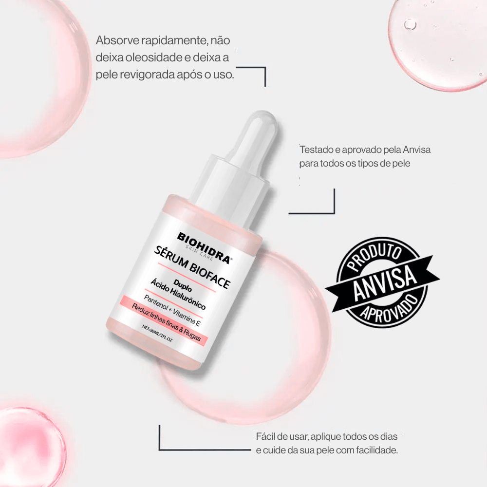 Sérum Facial Duplo Ácido Hialurônico Bioface